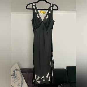 Catherine Malandrino black silk midi dress